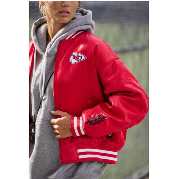 FP Movement x The Wild Collective Exclusive Kansas City Chiefs Bomber Jacket - Picture 2 of 8